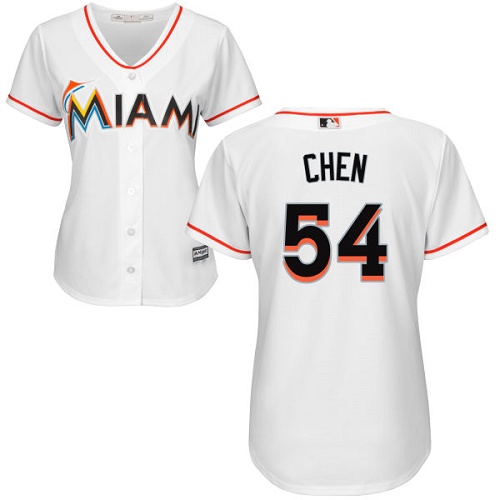 Marlins #54 Wei-Yin Chen White Home Women's Stitched MLB Jersey